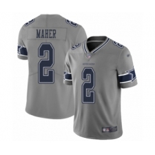 Men's Dallas Cowboys #2 Brett Maher Limited Gray Inverted Legend Football Jersey