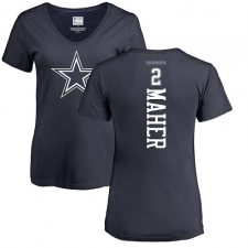 NFL Women's Nike Dallas Cowboys #2 Brett Maher Navy Blue Backer T-Shirt