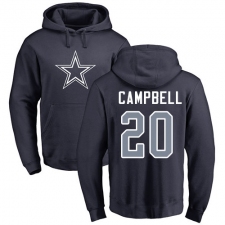 NFL Nike Dallas Cowboys #20 Ibraheim Campbell Navy Blue Name & Number Logo Pullover Hoodie