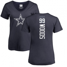 NFL Women's Nike Dallas Cowboys #99 Antwaun Woods Navy Blue Backer T-Shirt