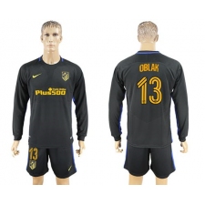Atletico Madrid #13 Oblak Away Long Sleeves Soccer Club Jersey