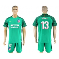 Atletico Madrid #13 Oblak Green Goalkeeper Soccer Club Jersey3