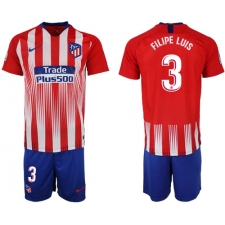 Atletico Madrid #3 Filipe Luis Home Soccer Club Jerseys
