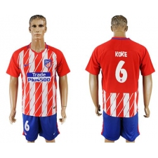 Atletico Madrid #6 Koke Home Soccer Club Jersey3