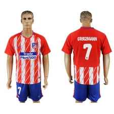Atletico Madrid #7 Griezmann Home Soccer Club Jersey3