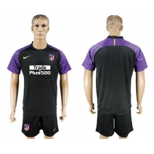 Atletico Madrid Blank Black Goalkeeper Soccer Club Jersey1