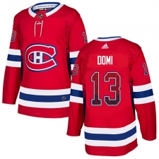 Men's Adidas Montreal Canadiens #13 Max Domi Authentic Red Drift Fashion NHL Jersey