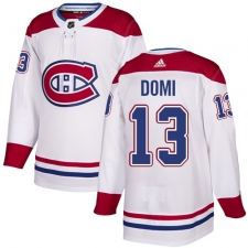 Men's Adidas Montreal Canadiens #13 Max Domi Authentic White Away NHL Jersey