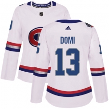 Women's Adidas Montreal Canadiens #13 Max Domi Authentic White 2017 100 Classic NHL Jersey