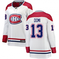 Women's Montreal Canadiens #13 Max Domi Authentic White Away Fanatics Branded Breakaway NHL Jersey