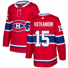 Men's Adidas Montreal Canadiens #15 Jesperi Kotkaniemi Premier Red Home NHL Jersey