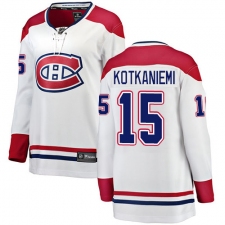 Women's Montreal Canadiens #15 Jesperi Kotkaniemi Authentic White Away Fanatics Branded Breakaway NHL Jersey