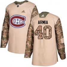 Men's Adidas Montreal Canadiens #40 Joel Armia Authentic Camo Veterans Day Practice NHL Jersey