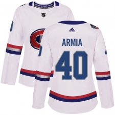 Women's Adidas Montreal Canadiens #40 Joel Armia Authentic White 2017 100 Classic NHL Jersey