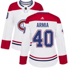Women's Adidas Montreal Canadiens #40 Joel Armia Authentic White Away NHL Jersey