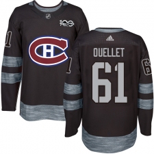 Men's Adidas Montreal Canadiens #61 Xavier Ouellet Authentic Black 1917-2017 100th Anniversary NHL Jersey