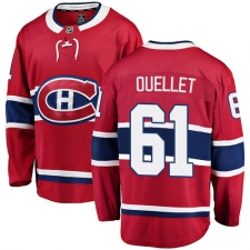 Men's Montreal Canadiens #61 Xavier Ouellet Authentic Red Home Fanatics Branded Breakaway NHL Jersey