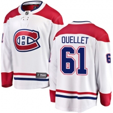 Men's Montreal Canadiens #61 Xavier Ouellet Authentic White Away Fanatics Branded Breakaway NHL Jersey