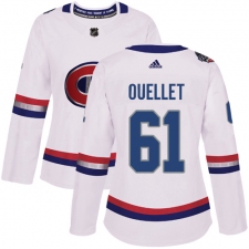 Women's Adidas Montreal Canadiens #61 Xavier Ouellet Authentic White 2017 100 Classic NHL Jersey