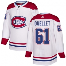 Youth Adidas Montreal Canadiens #61 Xavier Ouellet Authentic White Away NHL Jersey