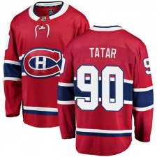 Men's Montreal Canadiens #90 Tomas Tatar Authentic Red Home Fanatics Branded Breakaway NHL Jersey