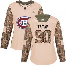 Women's Adidas Montreal Canadiens #90 Tomas Tatar Authentic Camo Veterans Day Practice NHL Jersey
