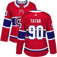Women's Adidas Montreal Canadiens #90 Tomas Tatar Authentic Red Home NHL Jersey