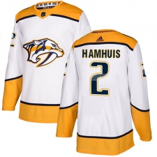 Men's Adidas Nashville Predators #2 Dan Hamhuis Authentic White Away NHL Jersey
