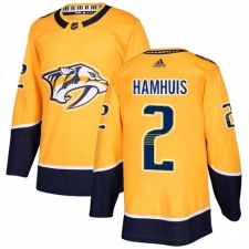 Men's Adidas Nashville Predators #2 Dan Hamhuis Premier Gold Home NHL Jersey