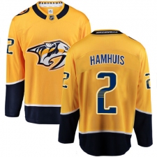 Men's Nashville Predators #2 Dan Hamhuis Fanatics Branded Gold Home Breakaway NHL Jersey
