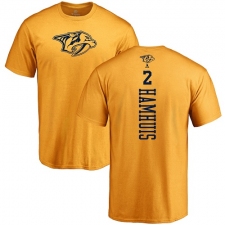 NHL Adidas Nashville Predators #2 Dan Hamhuis Gold One Color Backer T-Shirt