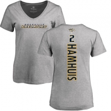 NHL Women's Adidas Nashville Predators #2 Dan Hamhuis Ash Backer T-Shirt
