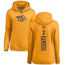 NHL Women's Adidas Nashville Predators #2 Dan Hamhuis Gold One Color Backer Pullover Hoodie