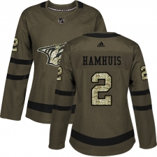 Women's Adidas Nashville Predators #2 Dan Hamhuis Authentic Green Salute to Service NHL Jersey