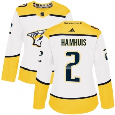 Women's Adidas Nashville Predators #2 Dan Hamhuis Authentic White Away NHL Jersey