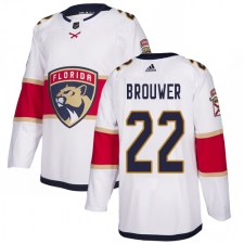 Men's Adidas Florida Panthers #22 Troy Brouwer Authentic White Away NHL Jersey