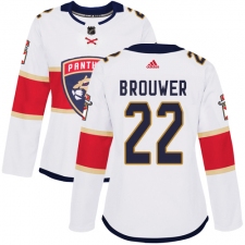 Women's Adidas Florida Panthers #22 Troy Brouwer Authentic White Away NHL Jersey