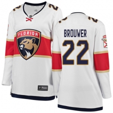 Women's Florida Panthers #22 Troy Brouwer Authentic White Away Fanatics Branded Breakaway NHL Jersey