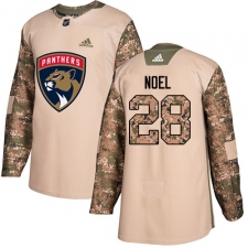Men's Adidas Florida Panthers #28 Serron Noel Authentic Camo Veterans Day Practice NHL Jersey