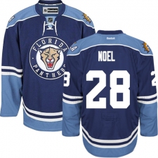 Men's Reebok Florida Panthers #28 Serron Noel Premier Navy Blue Third NHL Jersey