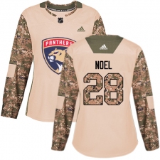 Women's Adidas Florida Panthers #28 Serron Noel Authentic Camo Veterans Day Practice NHL Jersey