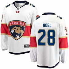 Youth Florida Panthers #28 Serron Noel Authentic White Away Fanatics Branded Breakaway NHL Jersey