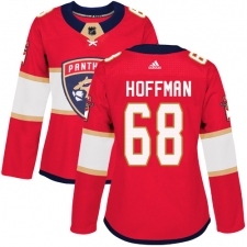 Women's Adidas Florida Panthers #68 Mike Hoffman Authentic Red Home NHL Jersey