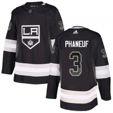 Men's Adidas Los Angeles Kings #3 Dion Phaneuf Authentic Black Drift Fashion NHL Jersey