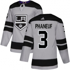Men's Adidas Los Angeles Kings #3 Dion Phaneuf Premier Gray Alternate NHL Jersey