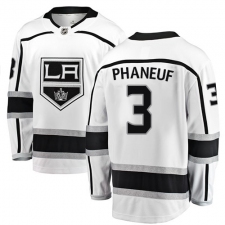 Men's Los Angeles Kings #3 Dion Phaneuf Authentic White Away Fanatics Branded Breakaway NHL Jersey