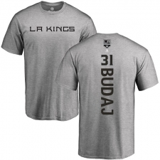 NHL Adidas Los Angeles Kings #31 Peter Budaj Ash Backer T-Shirt
