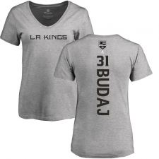 NHL Women's Adidas Los Angeles Kings #31 Peter Budaj Ash Backer T-Shirt