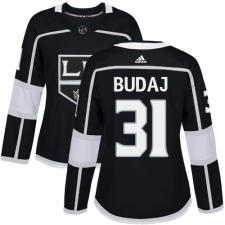 Women's Adidas Los Angeles Kings #31 Peter Budaj Authentic Black Home NHL Jersey