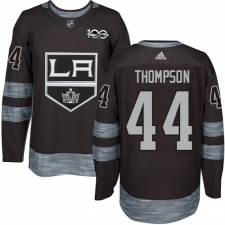 Men's Adidas Los Angeles Kings #44 Nate Thompson Authentic Black 1917-2017 100th Anniversary NHL Jersey